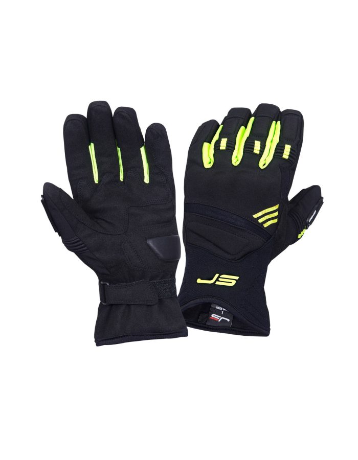 MOTORCYCLE GLOVES FOR MOTORCYCLE , SCOOTER, QUAD BLACK-FLUO YELLOW WATERPROOF NEW